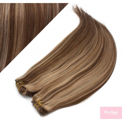 ego kever Bourgeon 28" (70cm) Deluxe clip in human REMY hair - dark brown/blonde - Hair  Extensions Hotstyle