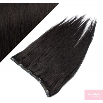 leiderschap Scorch Beweren 20" one piece full head clip in hair weft extension straight - natural  black - Hair Extensions Hotstyle