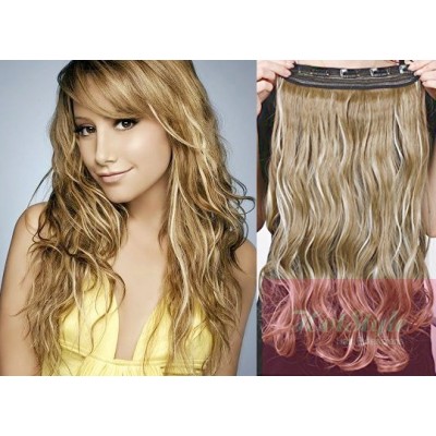 16 One Piece Full Head Clip In Hair Weft Extension Wavy Mixed