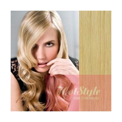 Clip In Human Hair Remy Natural Blonde 24 60cm